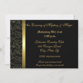 Lila Masken-Maskerade-Ball-Halloween-Einladung Einladung (Rückseite)