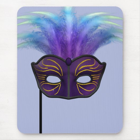 Lila Maskenball-Masken-Karnevalparty-Kunst Mousepad (Vorne)