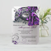 Lila Maskenbildband Einladung (Stehend Vorderseite)