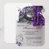 Lila Maskenbildband Einladung (Vorne/Hinten)