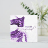 Lila Maskenmaske Einladung (Stehend Vorderseite)