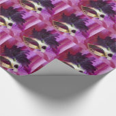 Lila Maskerade-Maske Geschenkpapier (Ecke)