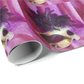 Lila Maskerade-Maske Geschenkpapier (Rolleneckpunkt)