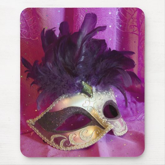 Lila Maskerade-Maske Mousepad (Vorne)