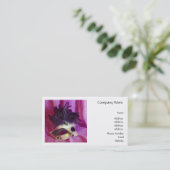 Lila Maskerade-Maske Visitenkarte (Stehend Vorderseite)