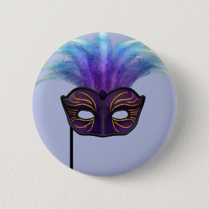 Lila Maskerade-Masken-Karnevalsparty-Kunst Button