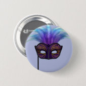 Lila Maskerade-Masken-Karnevalsparty-Kunst Button (Vorne & Hinten)