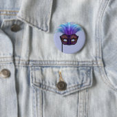 Lila Maskerade-Masken-Karnevalsparty-Kunst Button (Beispiel)