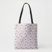 Lila Mason-Gläser rosa Blumen Tasche (Vorderseite)
