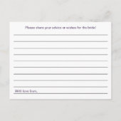 Lila Mason Jar Brautparty Beratung Hinweiskarte (Rückseite)