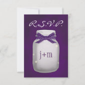 Lila Mason Jar mit Fireflies UAWG Response Card RSVP Karte (Rückseite)