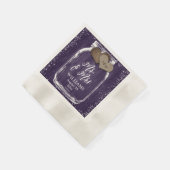 Lila Mason Jar Rustic Wood Mr. & Mrs. Wedding Serviette (Ecke)