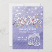 Lila Mason Jars Wedding speichern das Datum Save The Date (Vorderseite)