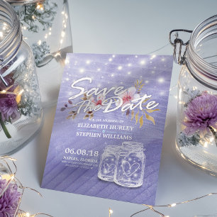 Lila Mason Jars Wedding speichern das Datum Save The Date