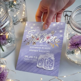 Lila Mason Jars Wedding speichern das Datum Save The Date