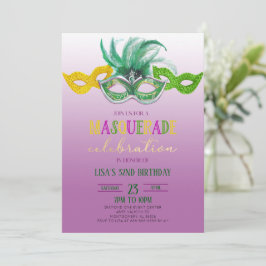 Lila Masquerade Ball Party Mardi Gras Geburtstag I Einladung
