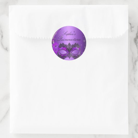 Lila Masquerade Quinceanera Sticker (Tasche)