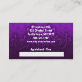 Lila Massage Therapy Termin Visitenkarte (Rückseite)
