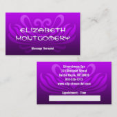 Lila Massage - Wellness-Center Bestellung Visitenk Terminkarte (Vorne/Hinten)