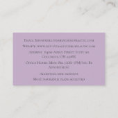 Lila Massagetherapie Chiropraktischer Arzt Visitenkarte (Rückseite)