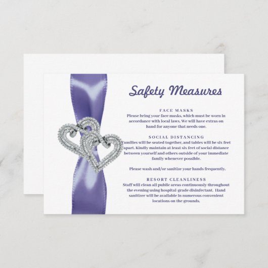 Lila Maßnahmen für die Sicherheit von Blauen Diama Einladung (Vorne/Hinten)