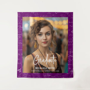 Lila Mathe-Handschrift-Skript-Foto-Abschluss  Wandteppich