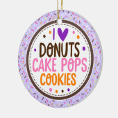Lila Mattierte Sprinklen I Liebe Donuts Kuchen Pop Keramik Ornament (Links)