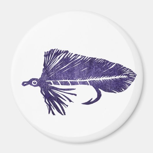 "Lila Matuka Streamer" Klassisches Forelle Fly Mag Magnet (Vorne)