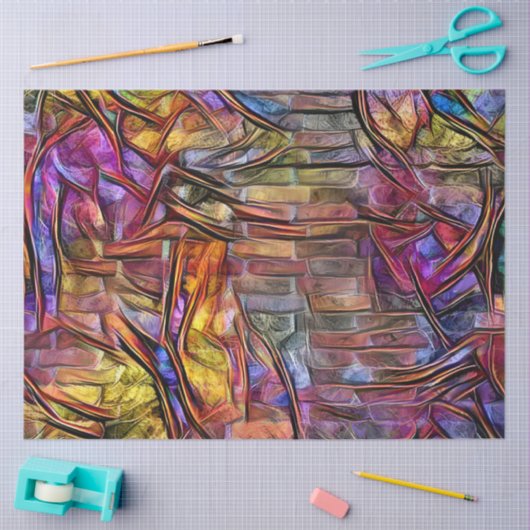 Lila Mauer Traum aus Holz Seidenpapier (Basteln)