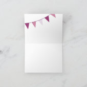 Lila Maurer-Glas-und Liebe-Vogel-Porto Dankeskarte (Innenseite)