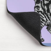 Lila Maus-matte für Schwarzweiß-Tabby-Katzen Mousepad (Ecke)