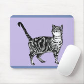 Lila Maus-matte für Schwarzweiß-Tabby-Katzen Mousepad (Mit Mouse)
