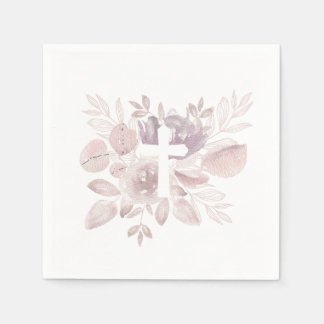 Lila-Mauve-Aquarell-Blumenkreuz Serviette