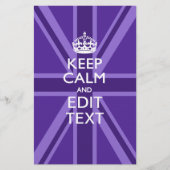 Lila Mauve Behielt Ruhe und Ihre Textunionsbuchse Briefpapier (Vorderseite)