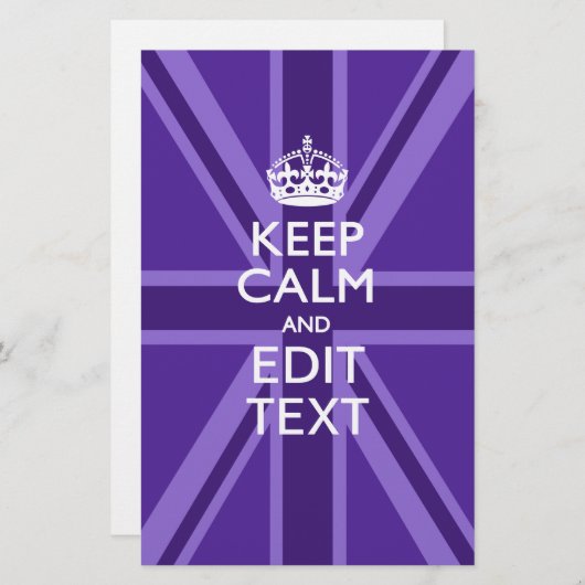 Lila Mauve Behielt Ruhe und Ihre Textunionsbuchse Briefpapier (Vorne/Hinten)