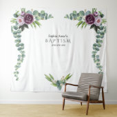 Lila Mauve Blume Eukalyptus Taufen Prop Wandteppich (Beispiel (Horizontal))