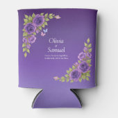 Lila Mauve-Blume & White Wedding Dosenkühler (Vorderseite)