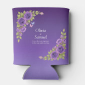 Lila Mauve-Blume & White Wedding Dosenkühler (Rückseite)