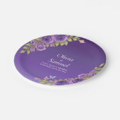 Lila Mauve Blume & White Wedding Suite 7" Pappteller (Schrägansicht)