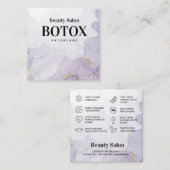 Lila Mauve Botox Aftercare Square Business Card Quadratische Visitenkarte (Vorne/Hinten)