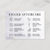 Lila Mauve Custom Logo Filler Aftercare Card Visitenkarte (Rückseite)