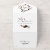 Lila Mauve Floral Wedding Tee Off UAWG All In One Einladung (Außenbereich)