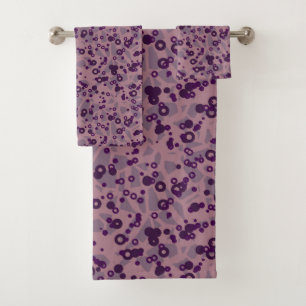 lila mauve geometrisch badhandtuch set