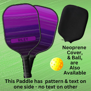 Lila Mauve gestreift Name Monogramm Team Pickleball Schläger