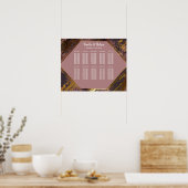 Lila Mauve Gold Pinselstrich Moderne Sitzkarte Poster (Küche)