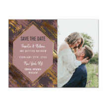 Lila Mauve Gold Pinselstriche Modernes Rett