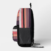Lila Mauve Peach Orange Coral Rote Streifen Bedruckter Rucksack (Rechts)