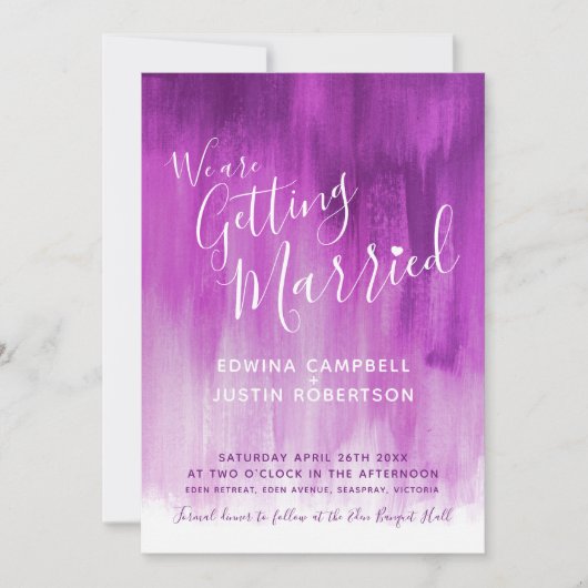 Lila Mauve Pflaume Hochzeitsfeier Einladung (Vorderseite)