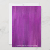 Lila Mauve Pflaume Hochzeitsfeier Einladung (Rückseite)