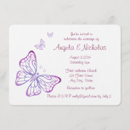 Lila Mauve Pink Classy Garden Butterfly Einladung